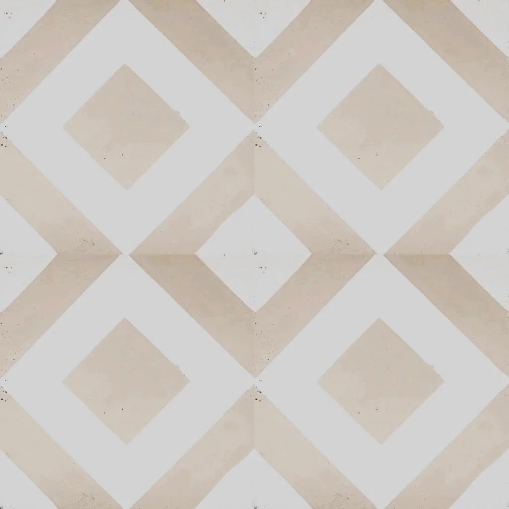 Baldosa hidráulica - Mosaico Beige en cuatro