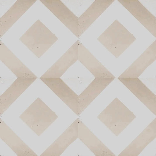 Baldosa hidráulica - Mosaico Beige en cuatro