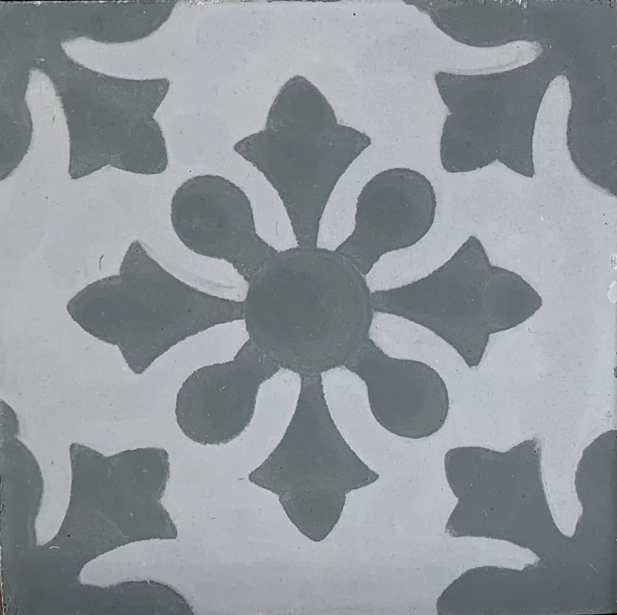 Baldosa hidráulica - Mosaico Flor Gris