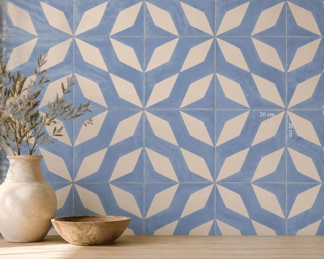 Baldosa Hidráulica 28 - Mosaico Alcalá Azul | DLM Mosaico
