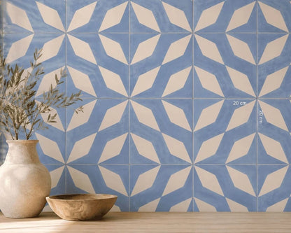 Baldosa Hidráulica 28 - Mosaico Alcalá Azul | DLM Mosaico
