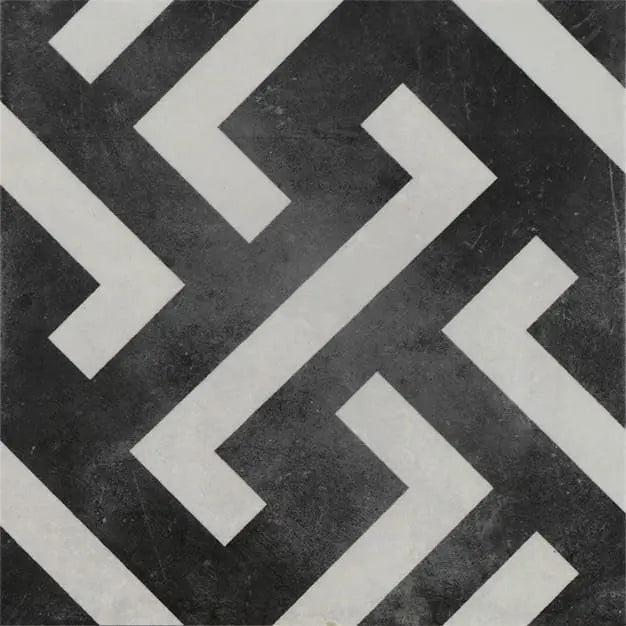 Baldosa Porcelánica 00 - Mosaico Blanco y Negro Signac | DLM Mosaico