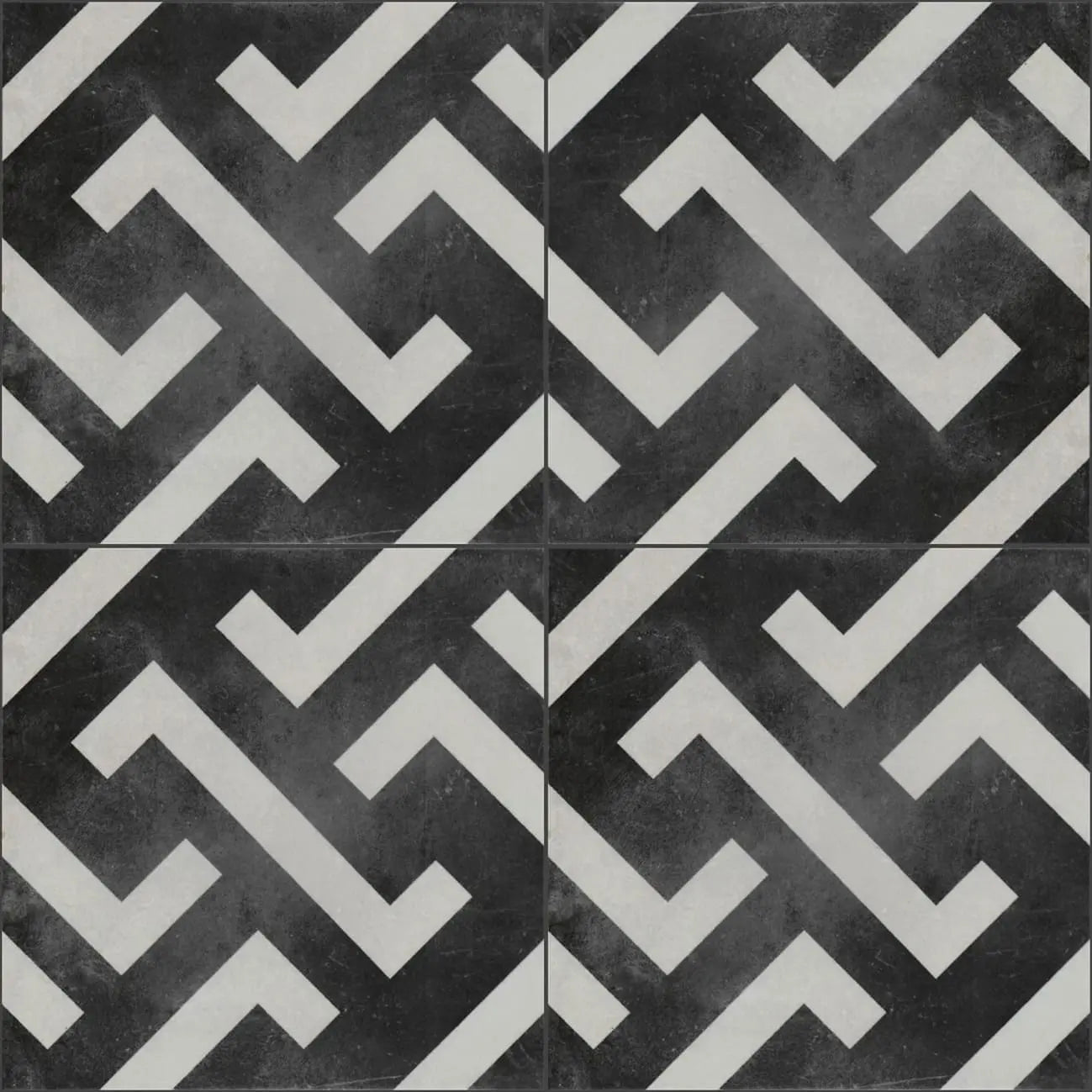 Baldosa Porcelánica 00 - Mosaico Blanco y Negro Signac | DLM Mosaico