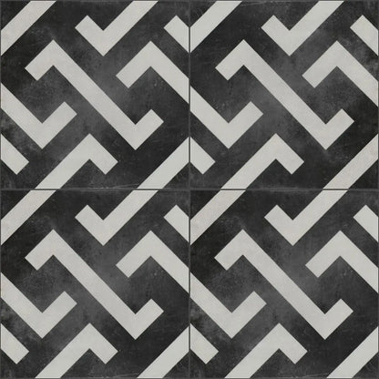 Baldosa Porcelánica 00 - Mosaico Blanco y Negro Signac | DLM Mosaico