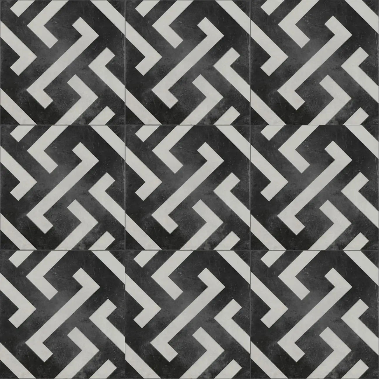 Baldosa Porcelánica 00 - Mosaico Blanco y Negro Signac | DLM Mosaico