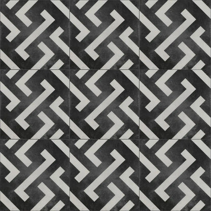 Baldosa Porcelánica 00 - Mosaico Blanco y Negro Signac | DLM Mosaico