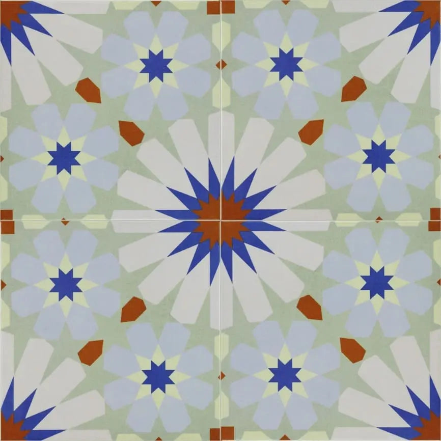 Baldosa Porcelánica 04 - Mosaico Estrella Cassatt | DLM Mosaico