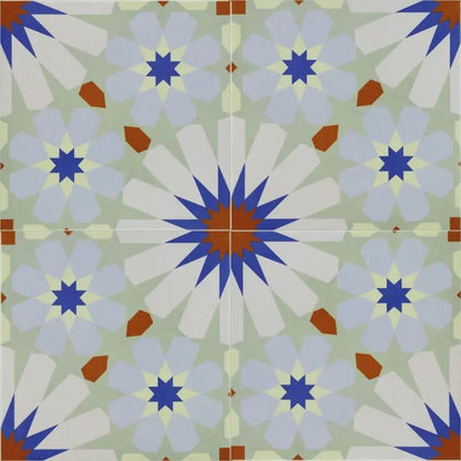Baldosa Porcelánica 04 - Mosaico Estrella Cassatt | DLM Mosaico