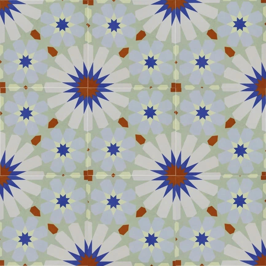 Baldosa Porcelánica 04 - Mosaico Estrella Cassatt | DLM Mosaico