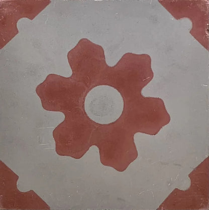 Baldosa hidráulica - Mosaico hidráulico Montemor Rojo y Gris