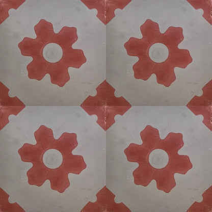 Baldosa hidráulica - Mosaico hidráulico Montemor Rojo y Gris